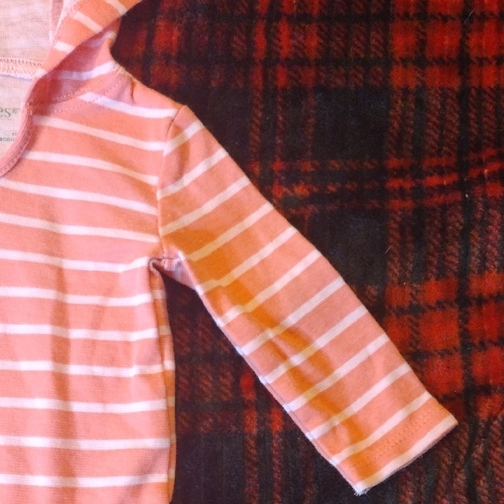 Hanes Pink and White Striped Kids Bodysuit - Picture 5 of 5